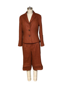 High/Low Jacket and Classic Shorts Suit (Coffee Bean) - Style # M2SK