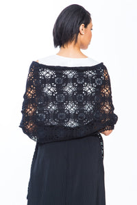 Crochet Black Scarf - Style# 100S