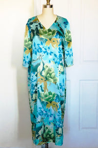 Unicorn Floral Print Silk Dress Style#172RS