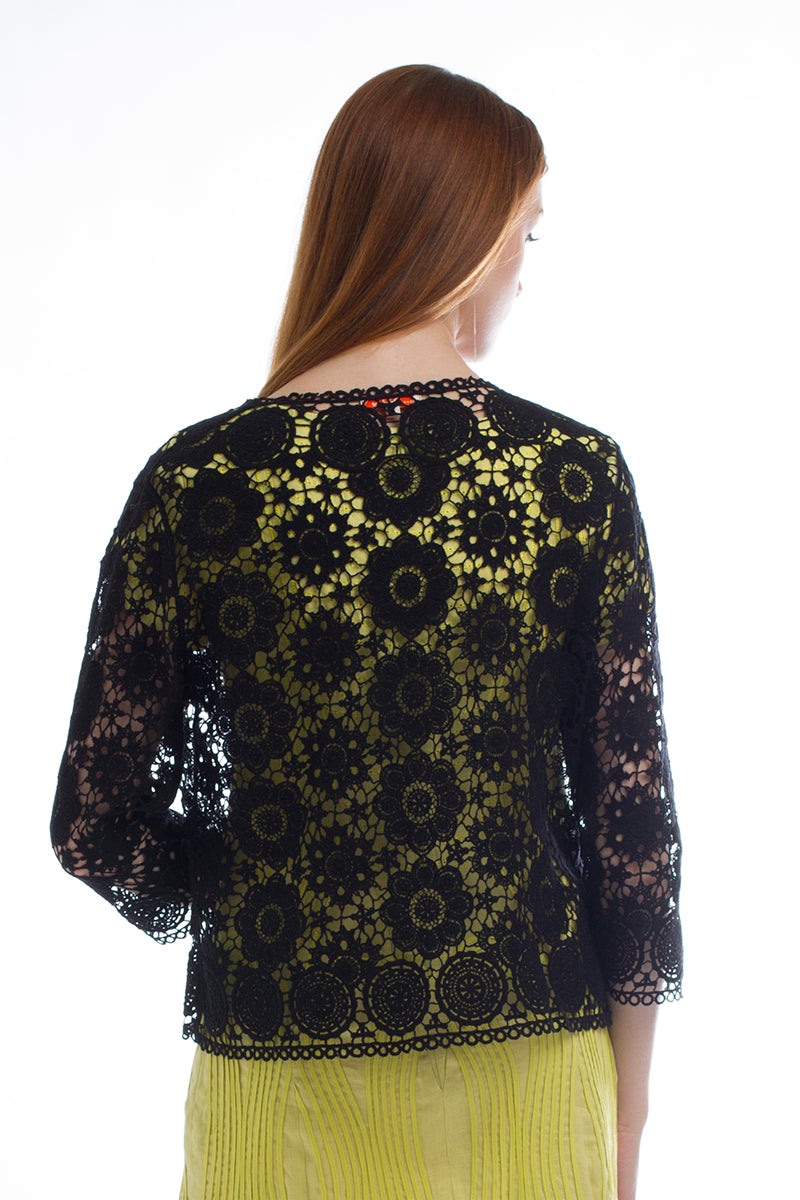 Lacy black cheap cardigan