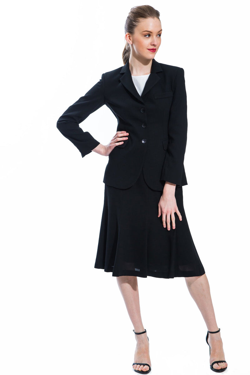 スーツ Jolly Houndtus Jacket + Skirt Suit Set Classic Black Panel Jacket & Skirt Suit Set Style 158/159