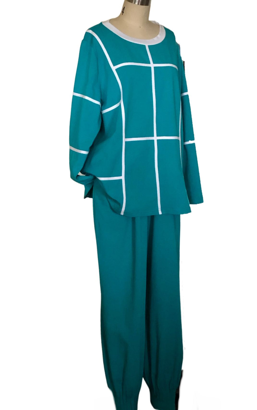 Peggy Ribbon Graphic Field Sweatsuit (Teal/White) - Style # 2304PK