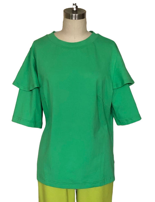 Custom T-Shirt with Ruffle Layered Sleeves - Style # 2403