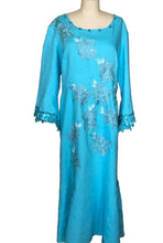 Princess Panel Dress with Embroidered Appliqué - Style #136EW (Turquoise)