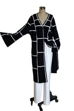 Ribbon Graphic Field Cardigan Dress (Black/White) Style #K201D