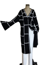 Ribbon Graphic Field Cardigan Dress (Black/White) Style #K201D