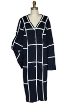 Ribbon Graphic Field Cardigan Dress (Black/White) Style #K201D