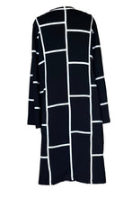 Ribbon Graphic Field Cardigan Dress (Black/White) Style #K201D