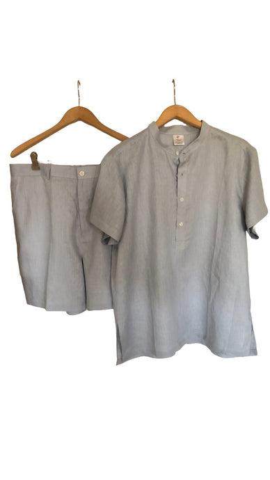 Custom Men’s Tunic and Shorts (Light Grey) - Style # 101AK