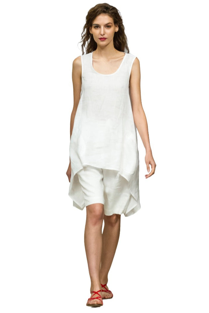 Origami Linen Tunic (White) Style #150k
