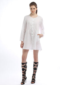Classic Long Sleeve Tunic (White) Style #1773K