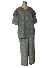 Printed Abstract Floral Top and Pant Set (Green) - Style #2426PK