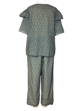 Printed Abstract Floral Top and Pant Set (Green) - Style #2426PK