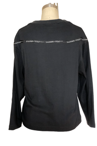 Thank You Embroidered T-Shirt - Style # 204MK (Black/White)