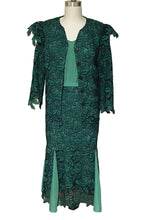 Lace Skirt and Jacket Ensemble (Green/Blue) - Style # 2301K