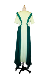 Princess Dress with Ruffle and Pleated Details (Green) Style # 234