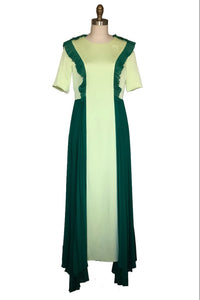 Princess Dress with Ruffle and Pleated Details (Green) Style # 234