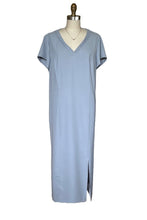 V-Neck Dress with Tucking Detail (Black) Style #2442K