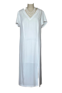V-Neck Dress with Tucking Detail (Black) Style #2442K
