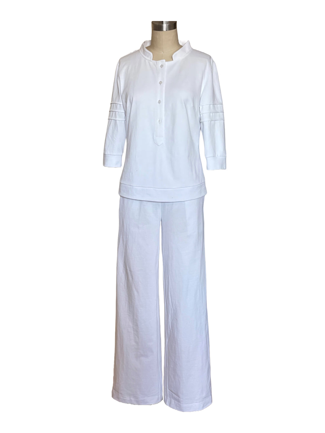 Mandarine Collar Sweatsuit (White) - Style # 2501PK