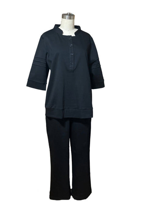 Mandarin Collar 3/4 Sleeve Polo Sweatsuit - Style # 2501PK