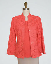Handmade Battenberg Lace Jacket - Style # 7341J (Coral)