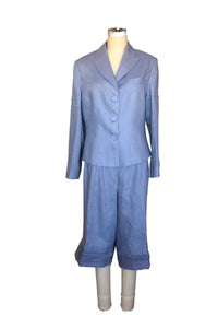 High/Low Jacket and Classic Shorts Suit (Peri Blue) - Style # M2SK