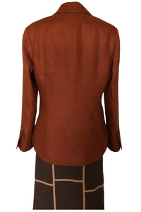 Monica’s Cropped Autumn Linen Jacket  (Coffee Bean) - Style # MK2L