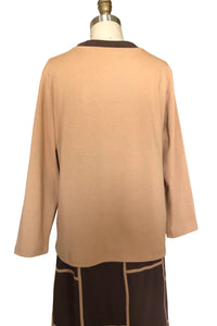 Two-Tone Custom T-Shirt - Style # T-169K (Beige/Brown)