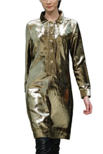 Metallic Gold Foil Tunic Dress