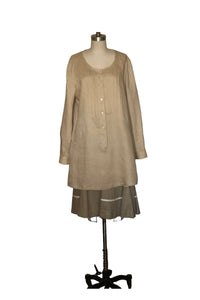 Classic Long Sleeve Linen Tunic - Style #1773K (Taupe)