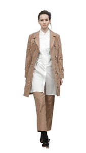 3D Flower Embroidered 2 Piece Pant Suit