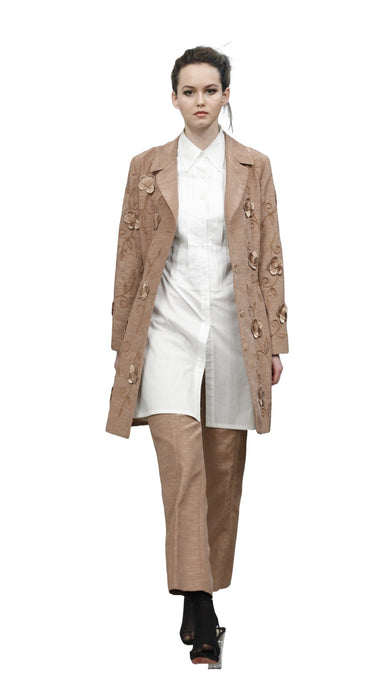 3D Flower Embroidered 2 Piece Pant Suit
