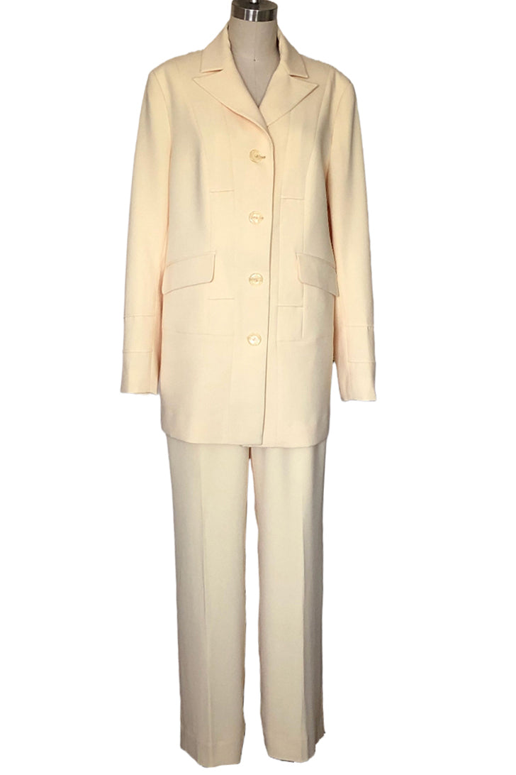 Two Piece Pant Suit with Tucking Detail (Yellow)- Style# K206P