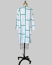Ribbon Graphic Field Cardigan Dress (White/Green) Style #K201D $260