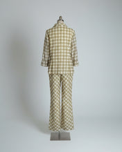 Embroidered CheckPrint Suit - Style #  K2466P (Olive/Beige)