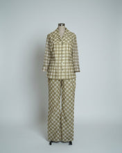 Embroidered CheckPrint Suit - Style #  K2466P (Olive/Beige)