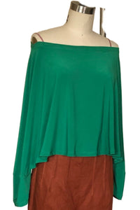Delores Off the Shoulder Cape (Green) - Style # 2419