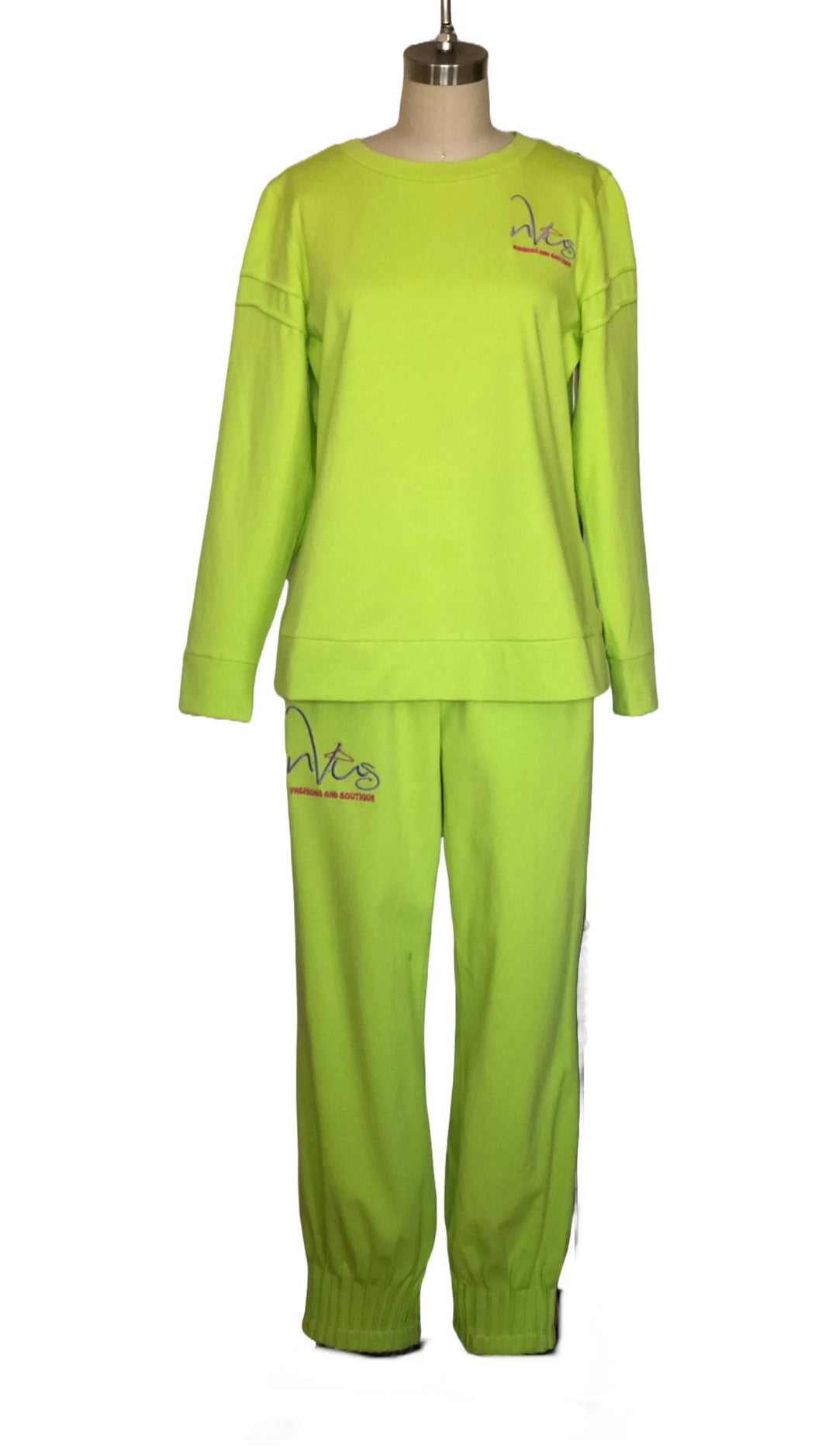 Dancer’s Sweatsuit with Embroidered Custom Logo (Citrus) - Style #2304EK