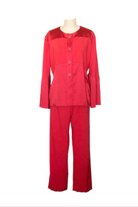 Texture Contrasting Panel Pant Suit - Style # 223EW
