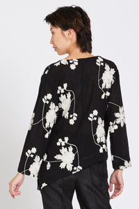 Floral Pullover Wrap Floral Blouse Style 1261