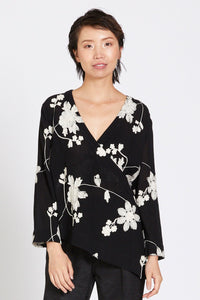 Floral Pullover Wrap Floral Blouse Style 1261