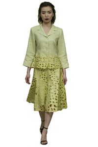 2 Piece Jacket and Skirt Paisley Suit (Citrus) Style 1789S