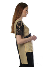 Mélange Khaki Asymmetric Blouse Style # 1778