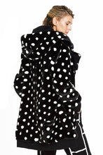 Polka Dot Faux Fur Coat with detachable hoodie Style# 160
