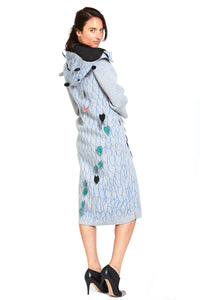 Hand Painted Leaf Coat with detachable hoody Style 164