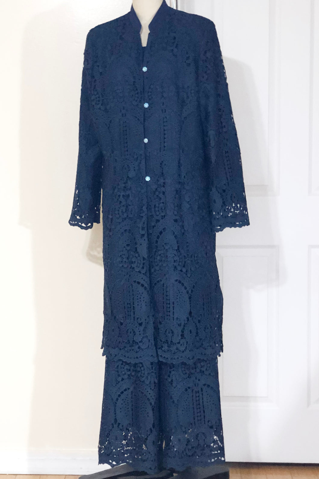 Navy Lace 3 Piece Pant Suit (Style # 166CP)