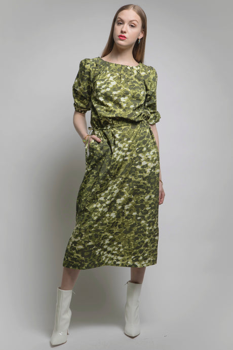 Camo Luxe Green Dress: Made in NYC #175