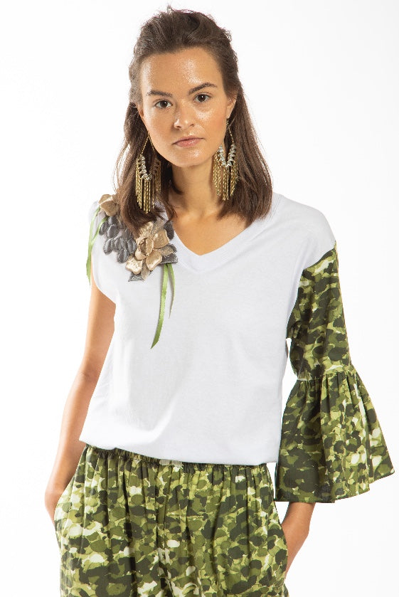 Made in NYC: Asymmetrical Sleeve Tee (Style # T101)