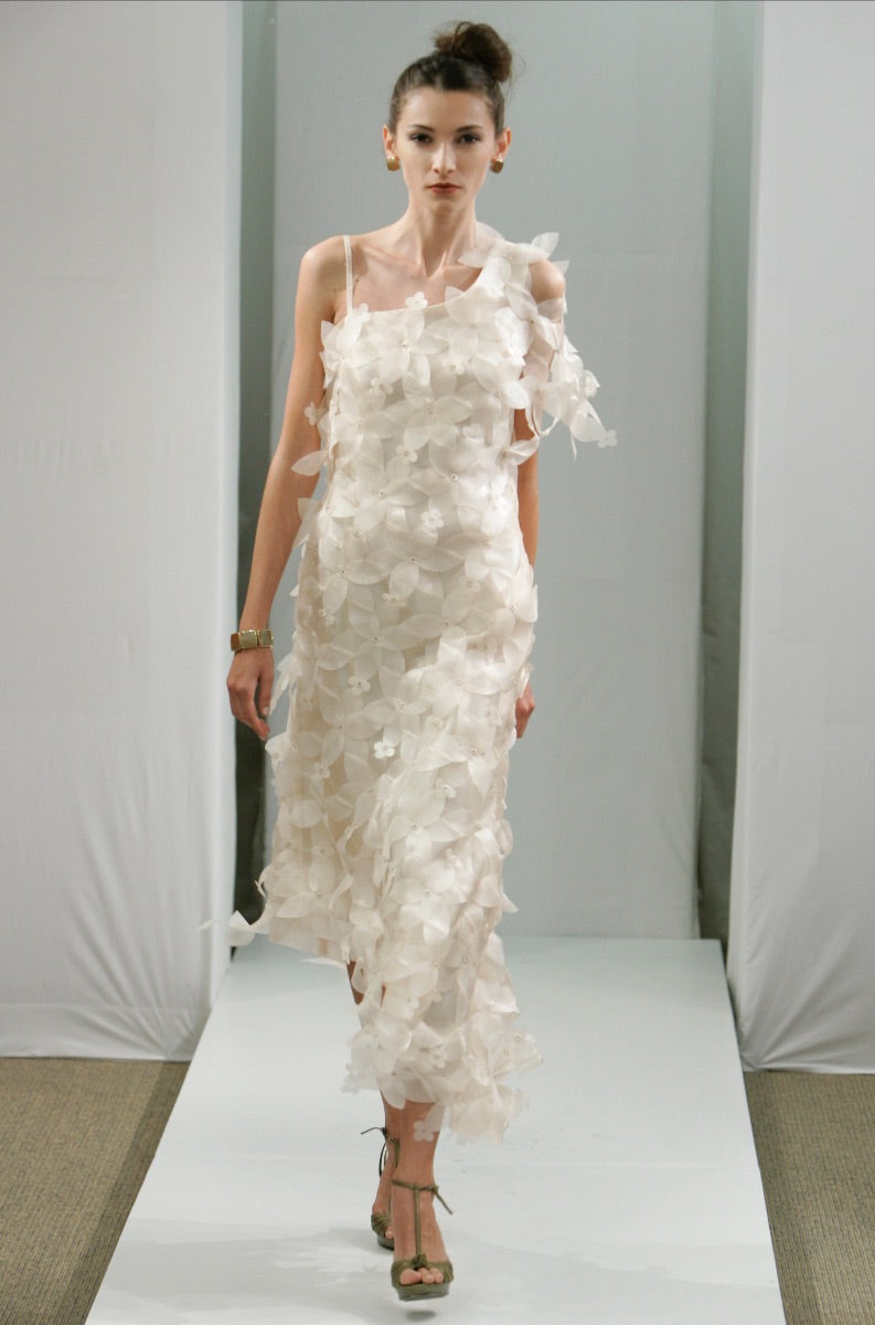 Custom Made 3D Flora Asymmetrical Gown
